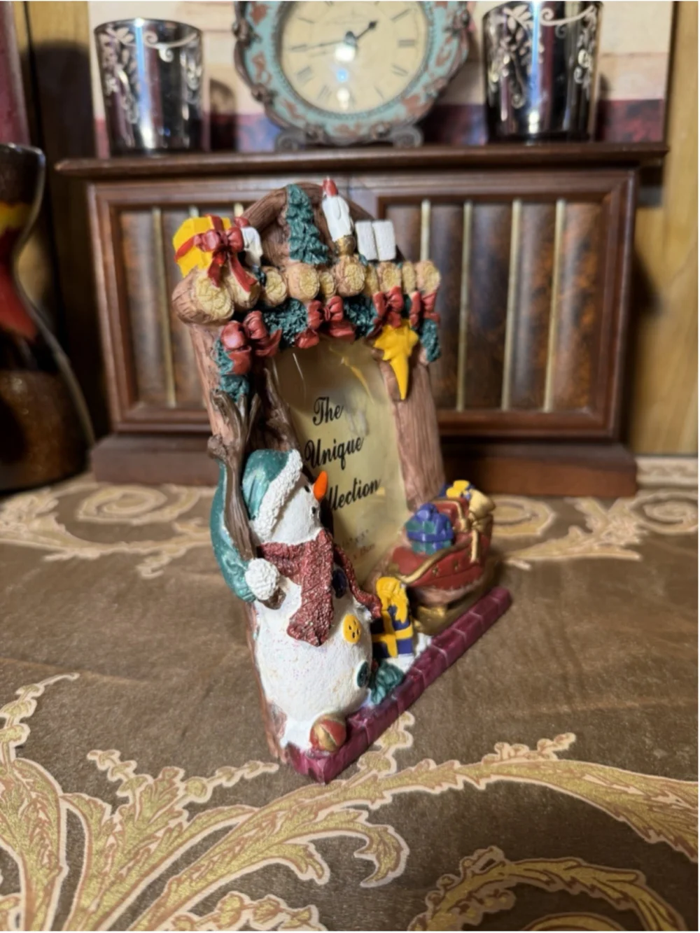 The Unique Collection Christmas Decor Snowman Picture Frame For 3.5x5